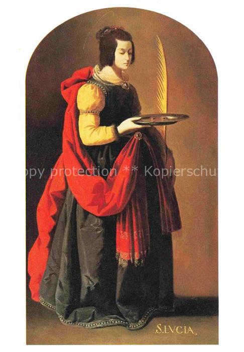 ZURBARAN Francisco de (1598-1664) Kuenstlerkarte Saint Lucie Chartres