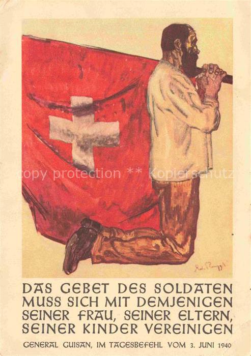GUISAN Henri General Militaria Schweiz das Gebet des Soldaten Schweiz