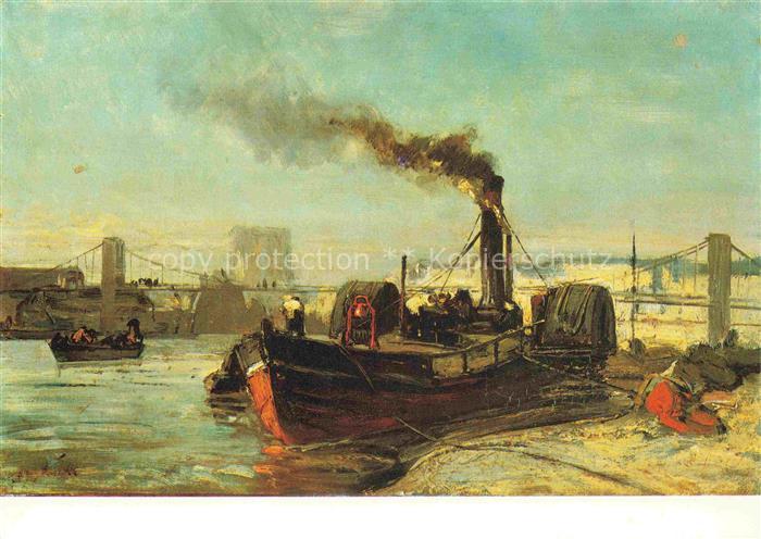 JONGKIND Johan-Barthold Kuenstlerkarte Quai Henri IV Paris Florence Gould Dampfe