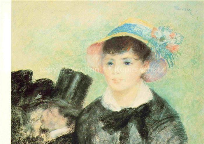RENOIR Pierre-Auguste (1841-1919) Kuenstlerkarte Jeune Fille Chapeau paille Flor