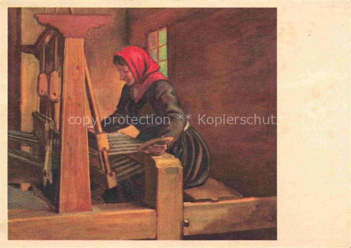 RIBAUPIERRE DE Francois La Tour-de-Peilz Kuenslerkarte Weberin Tisseuse Tessitri