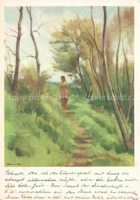 HOLZMANN A. Klein-Andelfingen Kuenstlerkarte Fruehling Printemps Primavera