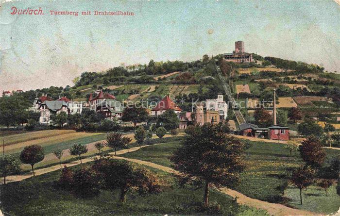 Durlach Karlsruhe Baden Turmberg mit Drahtseilbahn