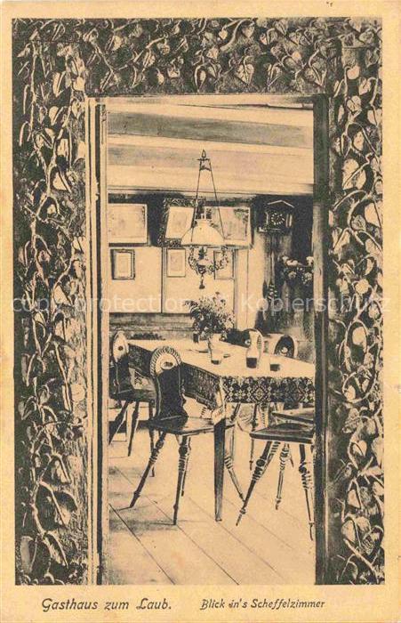 KARLSRUHE Baden Gasthaus zum Laub Blick ins Scheffelzimmer