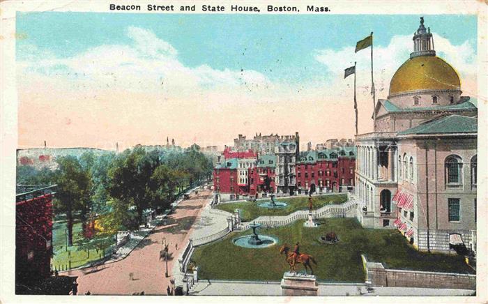 BOSTON  Massachusetts USA Beacon Street and State House
