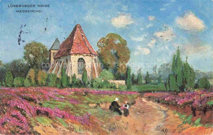 LueNEBURGER HAIDE HEIDE Haidekirche Kuenstlerkarte