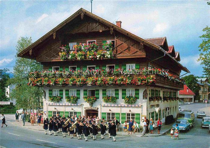 OBERAMMERGAU Bayern Hotel Wolf mit Musikkapelle