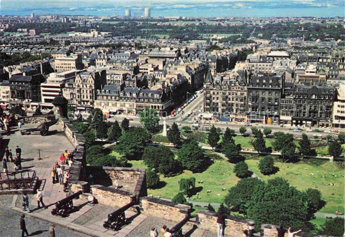 EDINBURGH  SCOTLAND UK and the Firth of Forth from the Castle remparts
