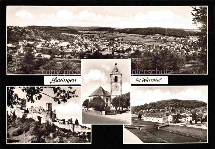 Hauingen Loerrach BW Panorama Schloss Kirche