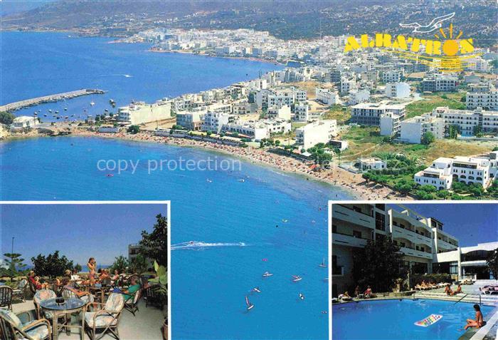 Hersonissos Hersonisos Crete Greece Fliegeraufnahme Albatros Hotel Terrasse Pool