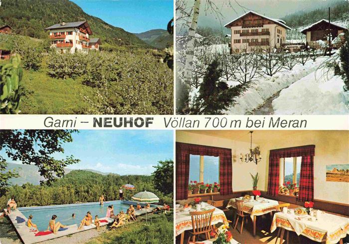 Voellan Foiana Lana MERANO IT Garni Neuhof Winterpartie Schwimmbad Gaststube