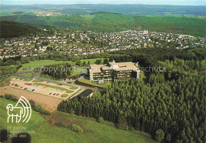 Pruem Eifel Rheinland-Pfalz Fliegeraufnahme mit St Josephs Krankenhaus