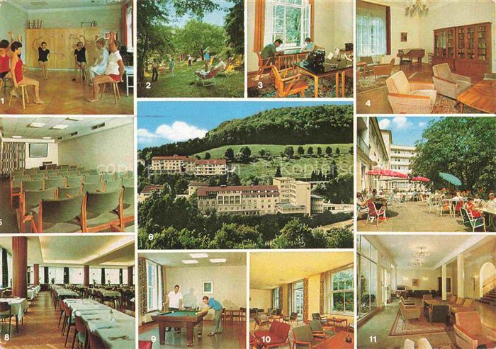 BAD MERGENTHEIM Sanatorium Taubertal Gymnastik Liegewiese Panorama Terrasse Spei