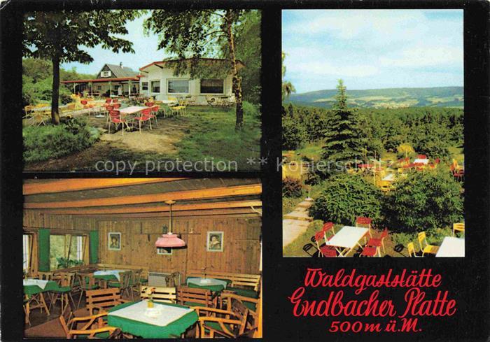 Bad Endbach Marburg-Biedenkopf Hessen Waldgaststaette Endbacher Platte Panorama