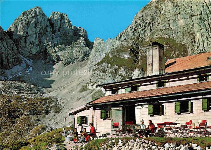 Coburgerhuette 1920m Mieminger Plateau Tirol AT mit Gruenstein