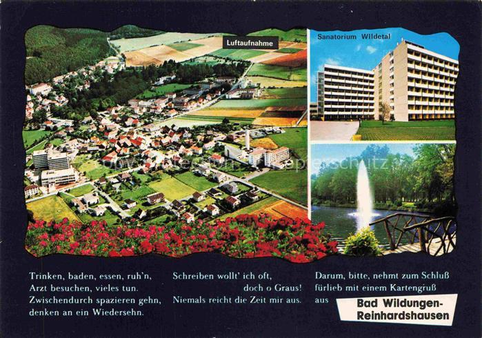Reinhardshausen Bad Wildungen Fliegeraufnahme Sanatorium Wildetal Fontaene