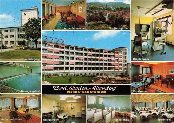 BAD SOODEN-ALLENDORF Werra Sanatorium Haupteingang Bewegungsbad Panorama Roentge