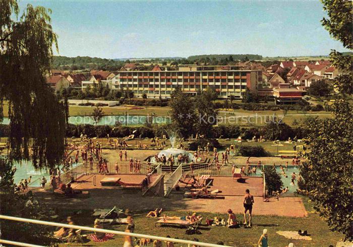 Bad Rappenau Sprudelbrunnen im Sole Freischwimmbad und Kraichgausanatorium