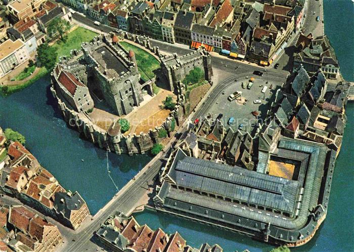 Gand  GENT Belgie Le Chateau des Comtes Fliegeraufnahme