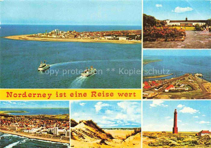 NORDERNEY Nordseebad Fliegeraufnahme Strand Duenen Leuchtturm