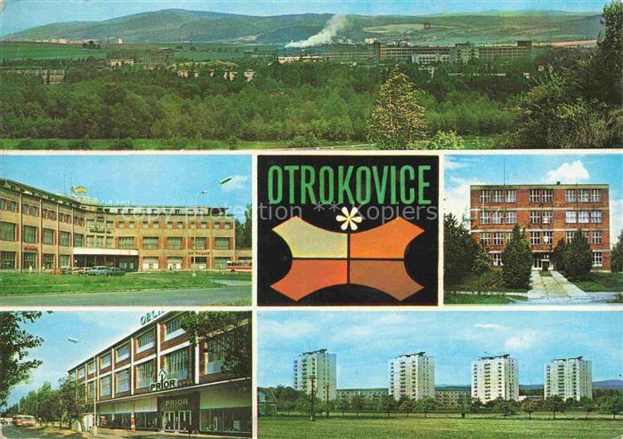 Otrokovice Zlinsky kraj CZ Panorama Hotel Spolebensky dum SVVS a gymnasium Obcho