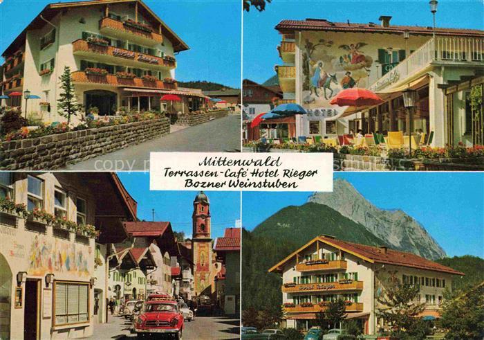 MITTENWALD Bayern Terrassen Cafe Hotel Rieger Bozner Weinstuben