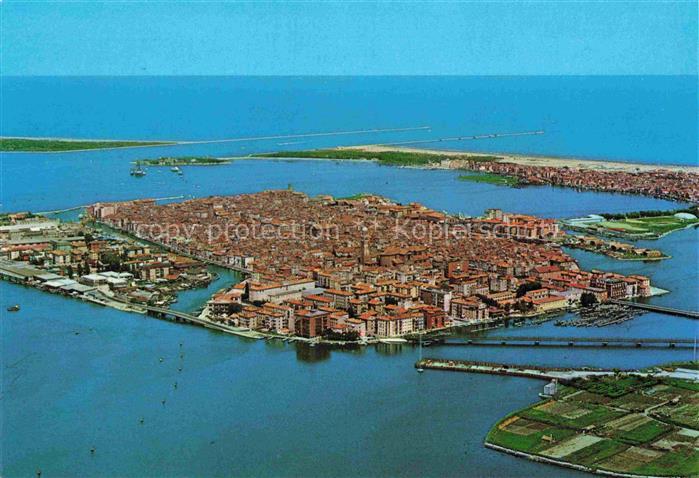 CHIOGGIA VENEZIA Venedig Venice Venise IT Bocche di porto Fliegeraufnahme