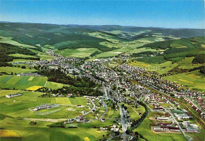Bad Berleburg NRW im Wittgensteiner Berg und Waldland Fliegeraufnahme