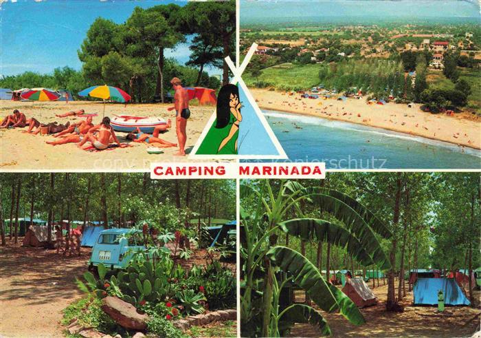 TARRAGONA ES Camping Marinada Strandpartien Fliegeraufnahme