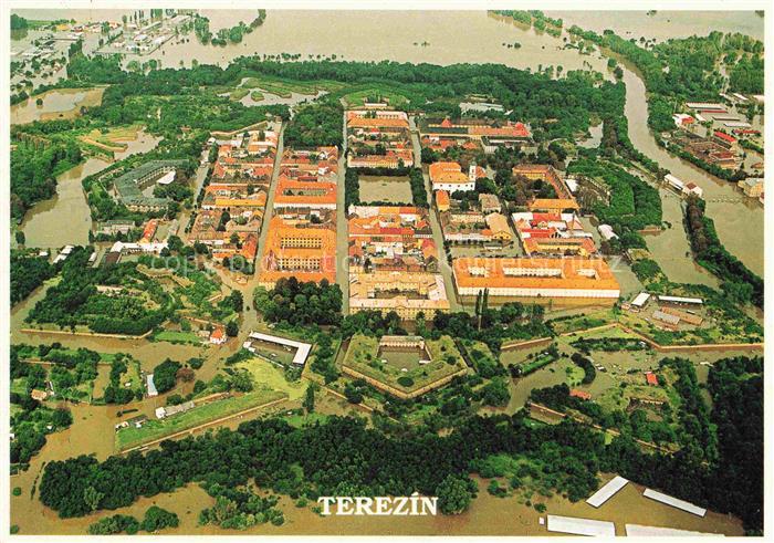 Terezin Theresienstadt CZ Mestska pamatkova rezervace letecky pohled