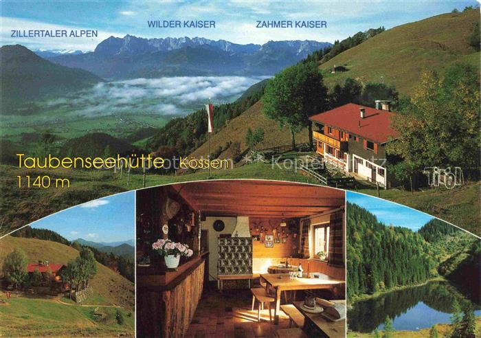 Koessen Tirol AT Taubenseehuette Gaststube Panorama