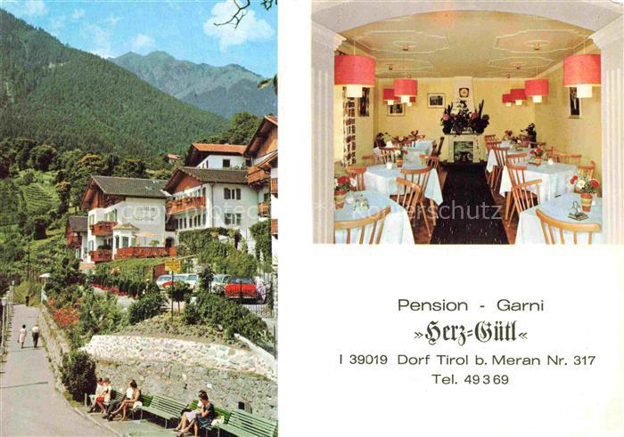Dorf-Tirol Suedtirol IT Pension Garni Herz Guetl Gastraum