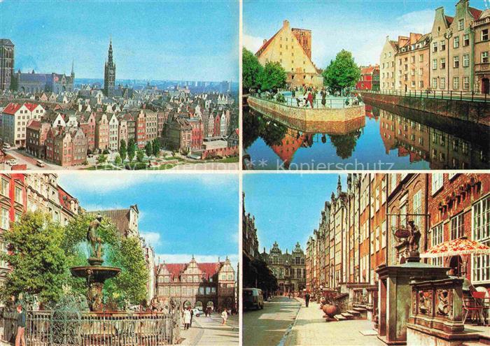 GDANSK Danzig PL Widok ogolny Wielki Mlyn Fontanna Neptuna przy Dlugim Targu Uli