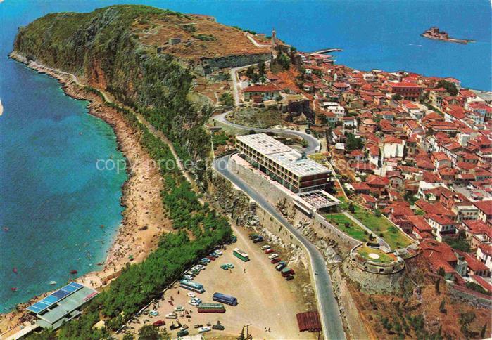 Nauplia Nauplion Nauplia-Assini Peloponisos Greece Fliegeraufnahme mit Bourdzi