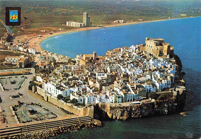 Peniscola Castellon Castello de-la-Plana Valenciana ES Fliegeraufnahme