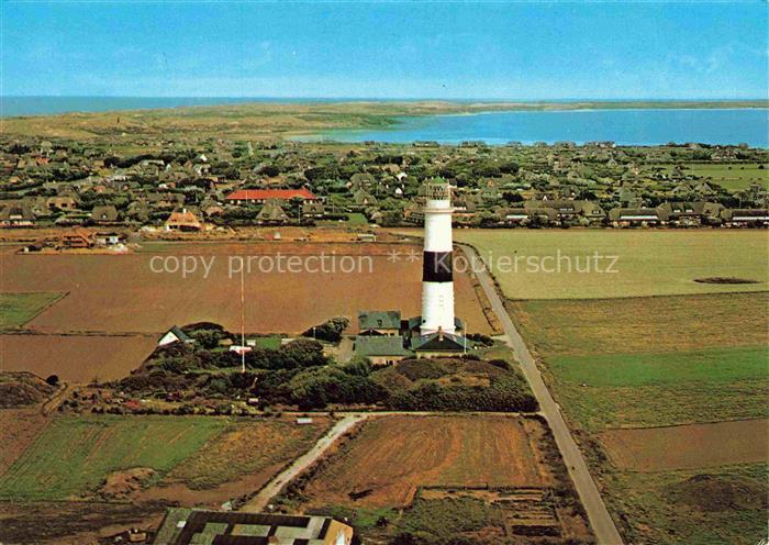 Kampen  Sylt Fliegeraufnahme mit Leuchtturm