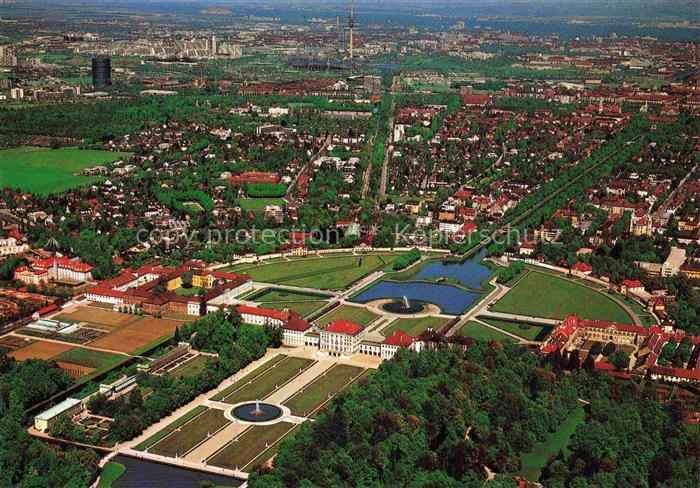 Muenchen Bayern Schloss Nymphenburg Fliegeraufnahme