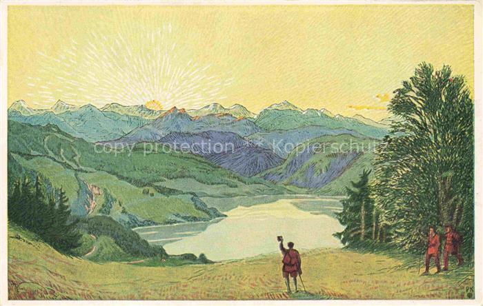 Wandern Hiking Randonner-- Landschaft Berge See Schweiz