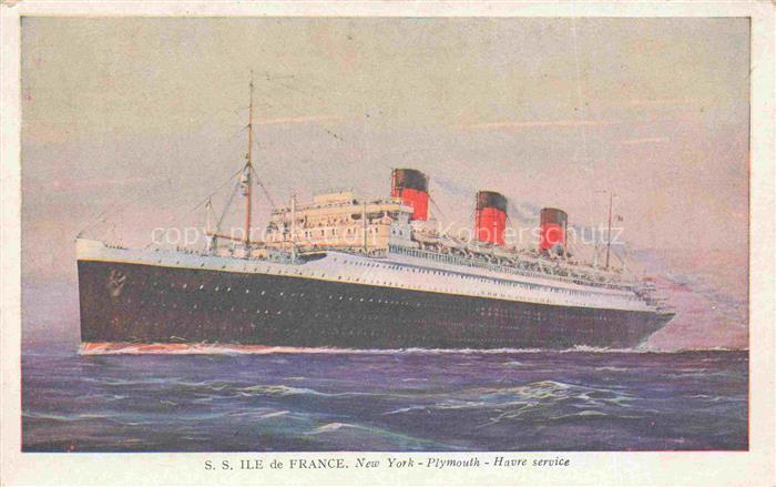 Dampfer Oceanliner French Line ss ILe de France