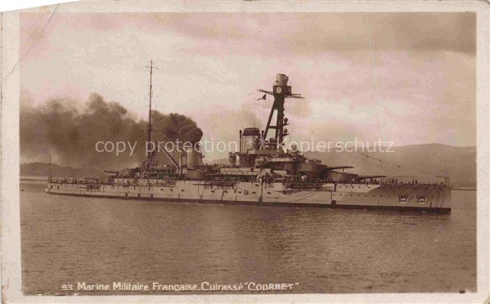 Marine  Warships Militaire Francaise Cuirasse Courbet