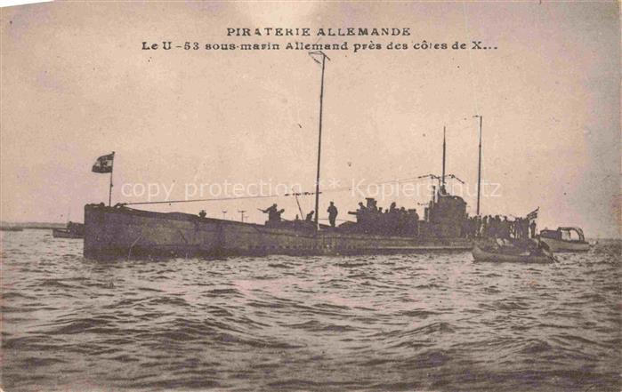 Marine  Warships Piraterie Allemande Le U-53