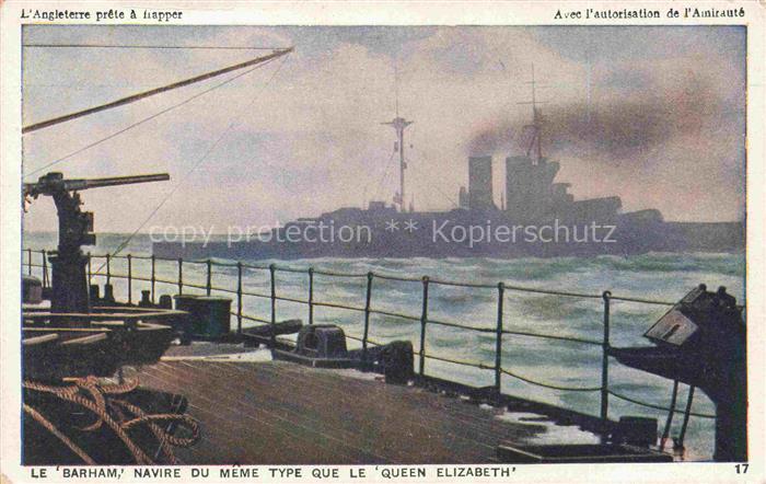 Marine  Warships Barham Que Queen Elisabeth