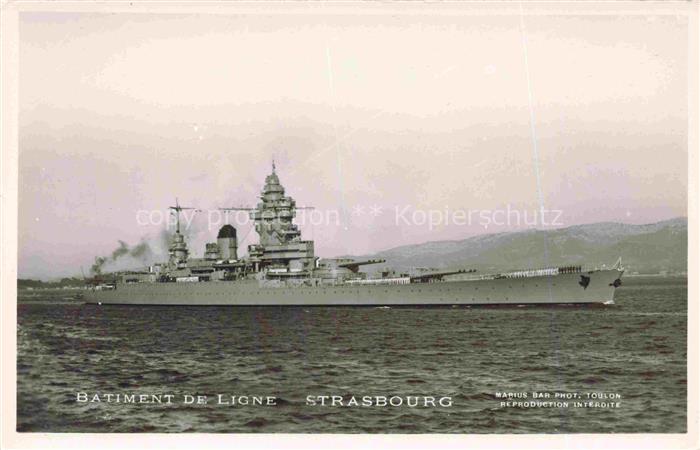 Marine  Warships Batiment de Ligne Strasbourg