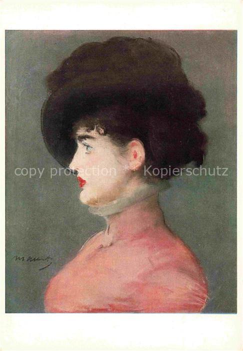 MANET Edouard (1832-1883) Kuenstlerkarte Portraet von Irma Brunner