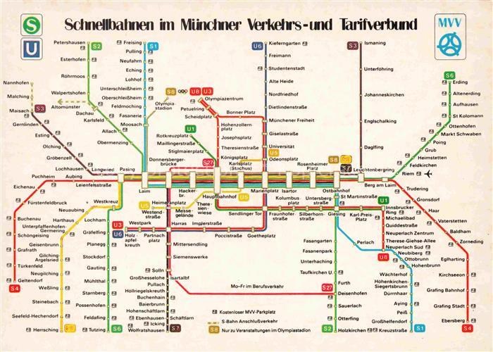 U-Bahn Subway Underground Metro Muenchner Verkehrs Tariefverband Plann