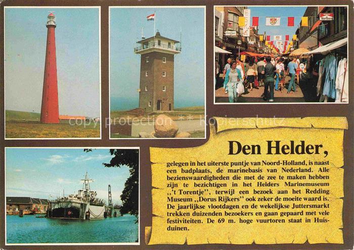 Chronik-AK Den Helder Leuchtturm Hafen