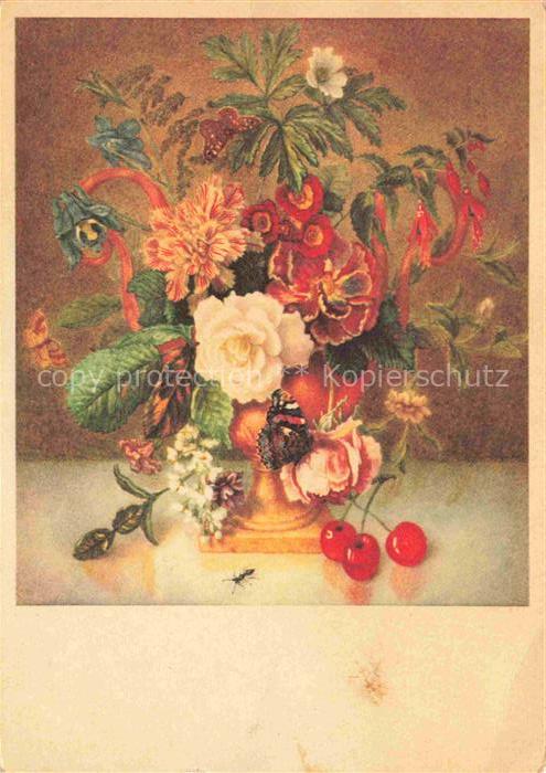 STEINER Emanuel (1778-1831) Kuenstlerkarte Vase mit Blumen