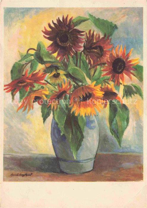 SIEGFRIED Arne Zuerich Kuenstlerkarte Sonnenblumen