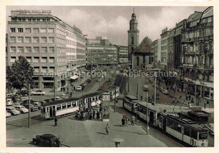 STRAssENBAHN Tramway-- Frankfurt am Main Rossmarkt Katharinenkirche