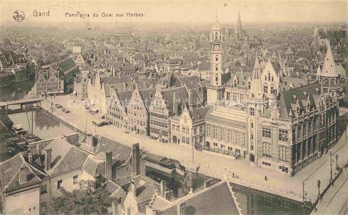 Gand GENT Belgie Panorama du Quai aux Herbes